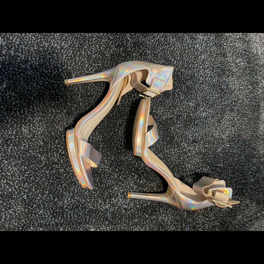 Calvin Klein Holographic platform heels